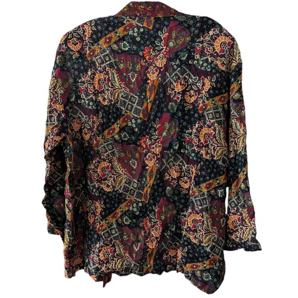 Women's NWT PHOOL long sleeve open front cardigan, multi, size M - Picture 2 of 4